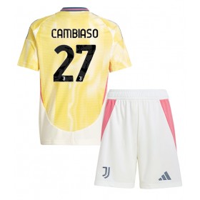 Juventus Andrea Cambiaso #27 Borta Kläder Barn 2024-25 Kortärmad (+ Korta byxor)